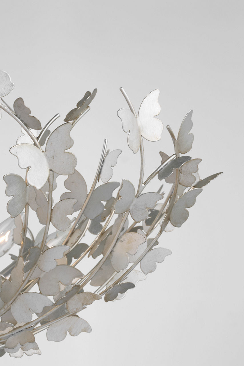 Farfalle Large Semi-Flush Mount | Burnished Silver Leaf