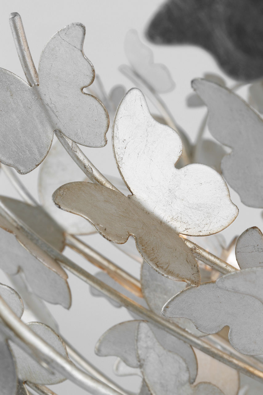 Farfalle Large Semi-Flush Mount | Burnished Silver Leaf