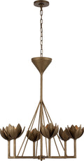 Alberto Small Single Tier Chandelier | Antique Bronze Leaf