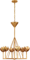Alberto Small Single Tier Chandelier | Antique Gold Leaf