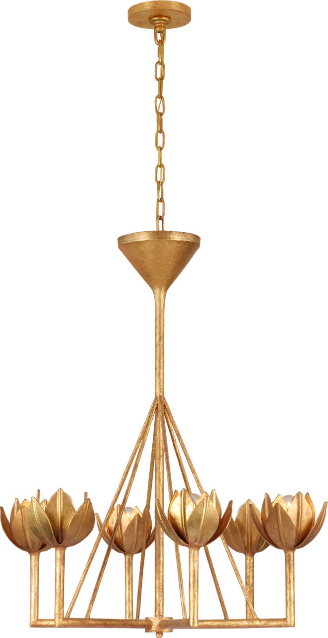 Alberto Small Single Tier Chandelier | Antique Gold Leaf