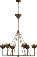 Alberto Large Single Tier Chandelier | Antique Bronze Leaf