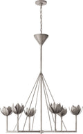 Alberto Large Single Tier Chandelier | Burnished Silver Leaf