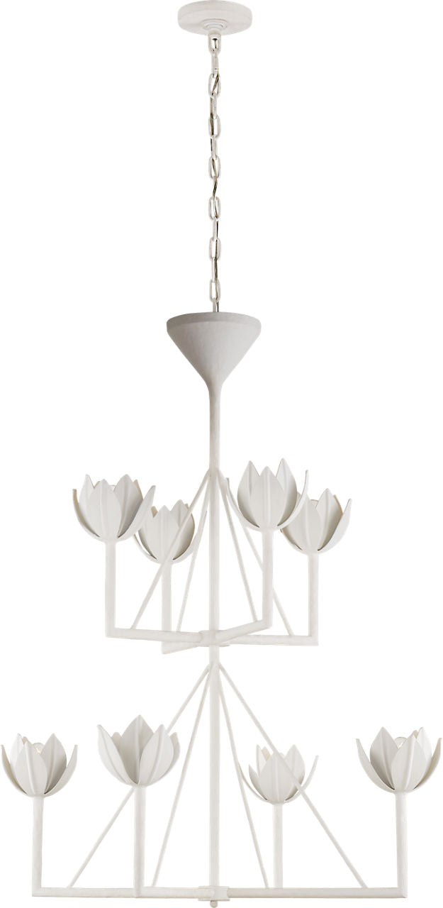 Alberto Medium Two Tier Chandelier | Plaster White