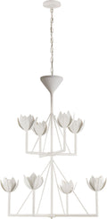 Alberto Medium Two Tier Chandelier | Plaster White