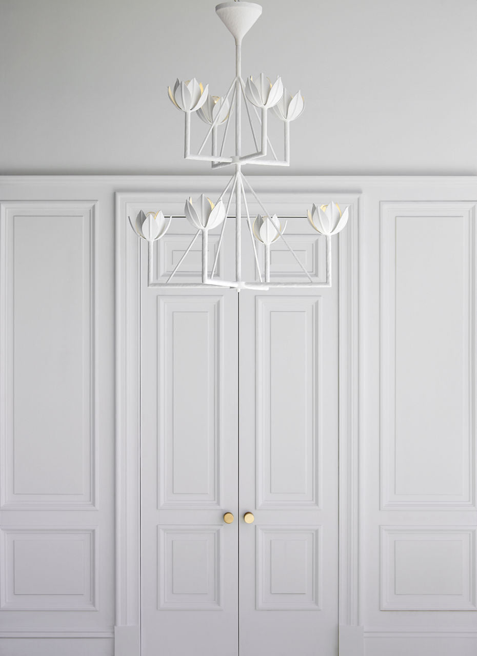 Alberto Medium Two Tier Chandelier | Plaster White