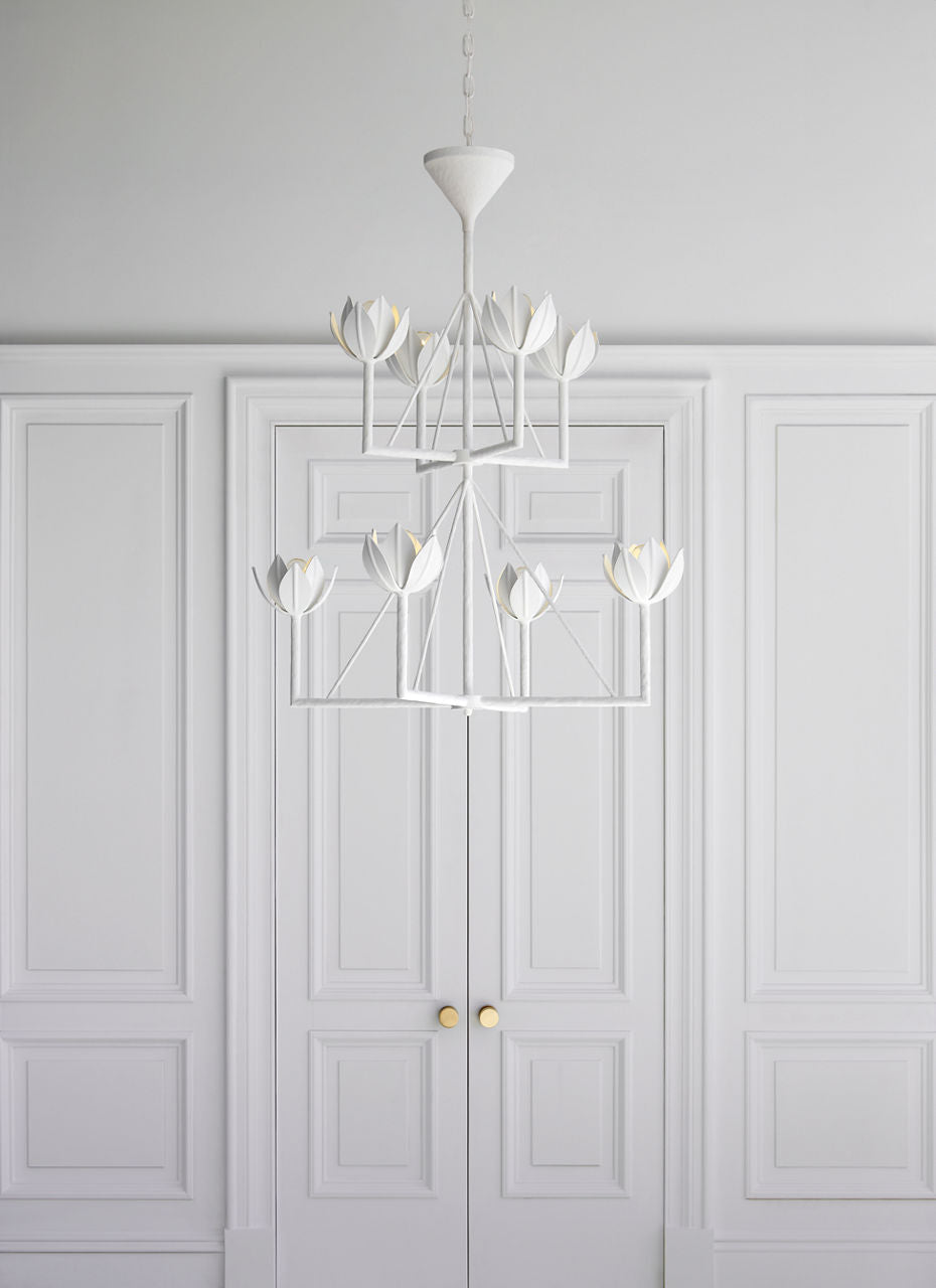 Alberto Medium Two Tier Chandelier | Plaster White