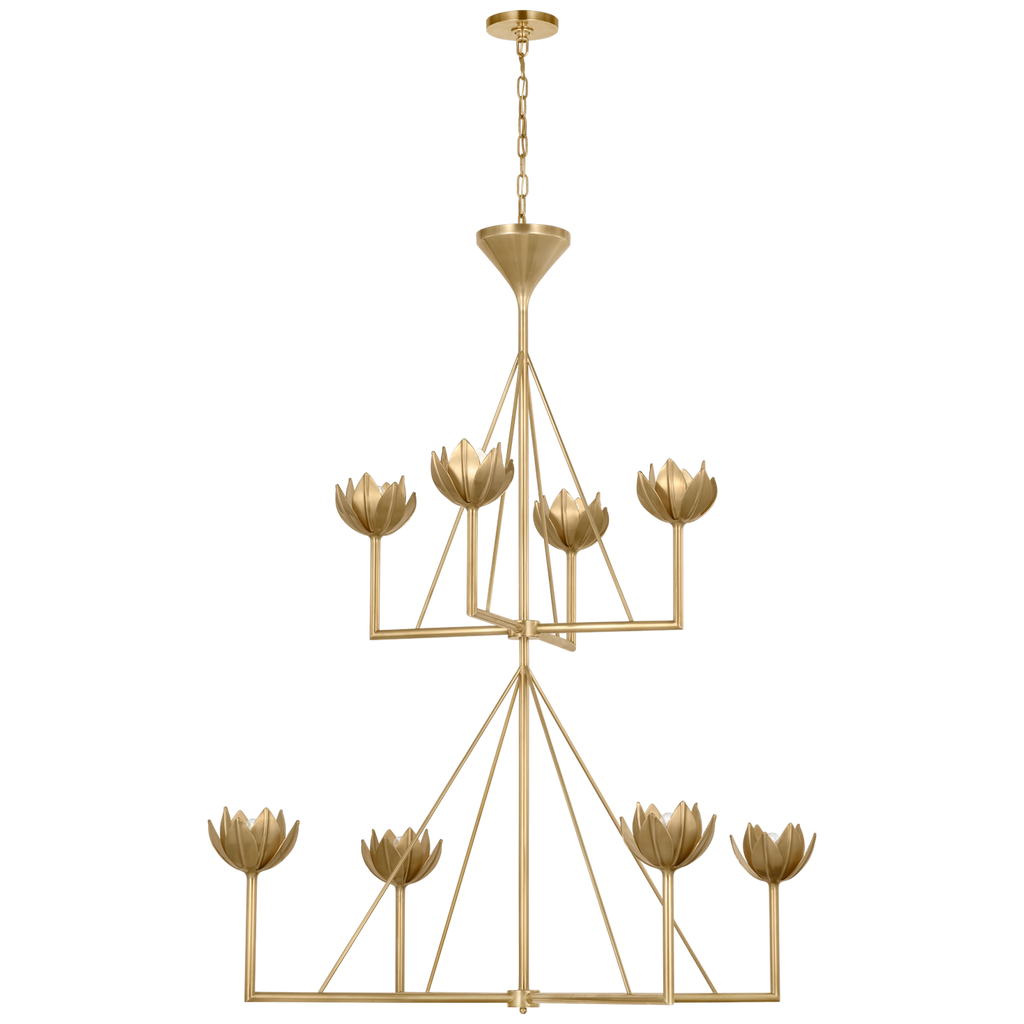 Alberto Large Two Tier Chandelier | Antique-Burnished Brass