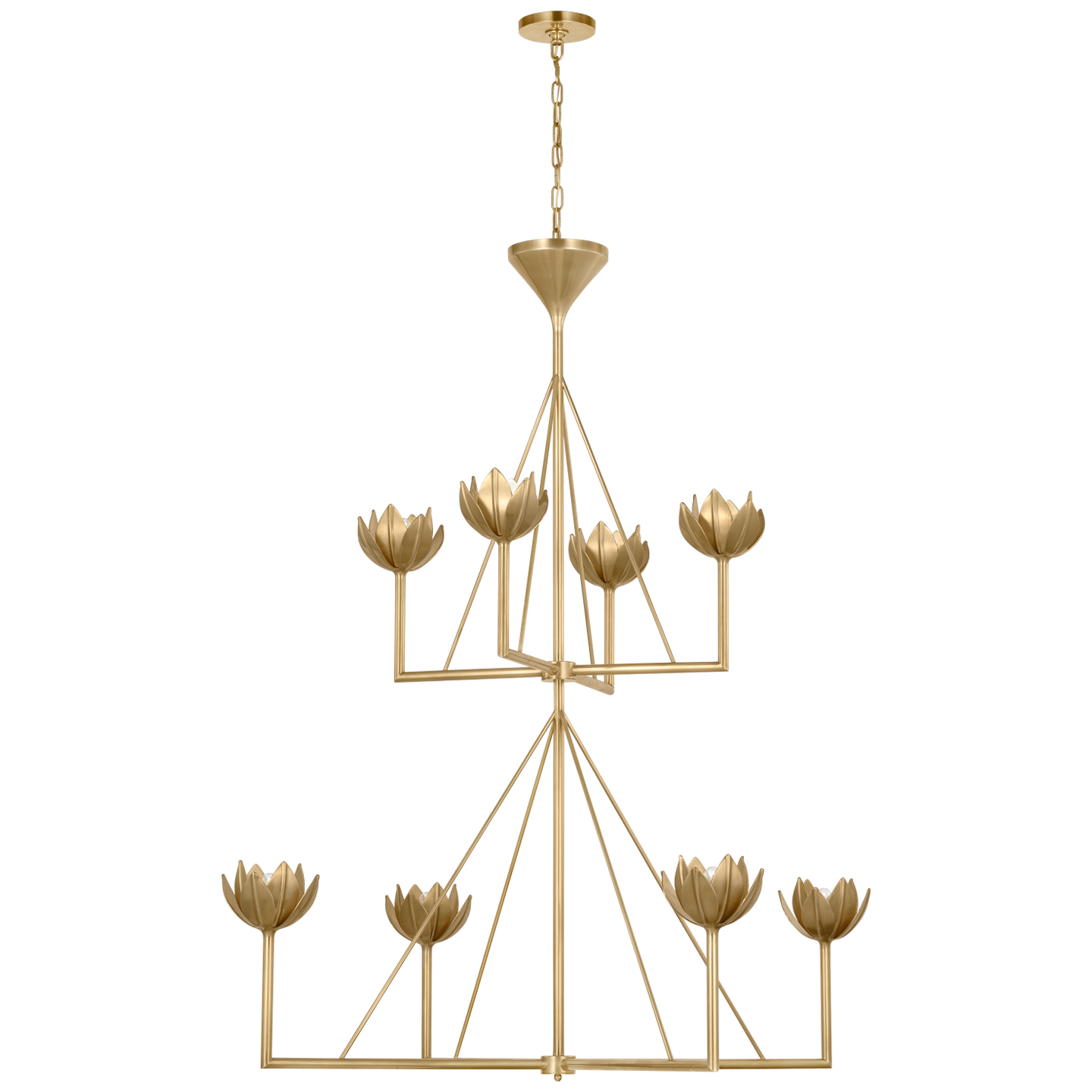 Alberto Large Two Tier Chandelier | Antique-Burnished Brass
