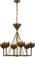 Alberto Small Low Ceiling Chandelier | Antique Bronze Leaf