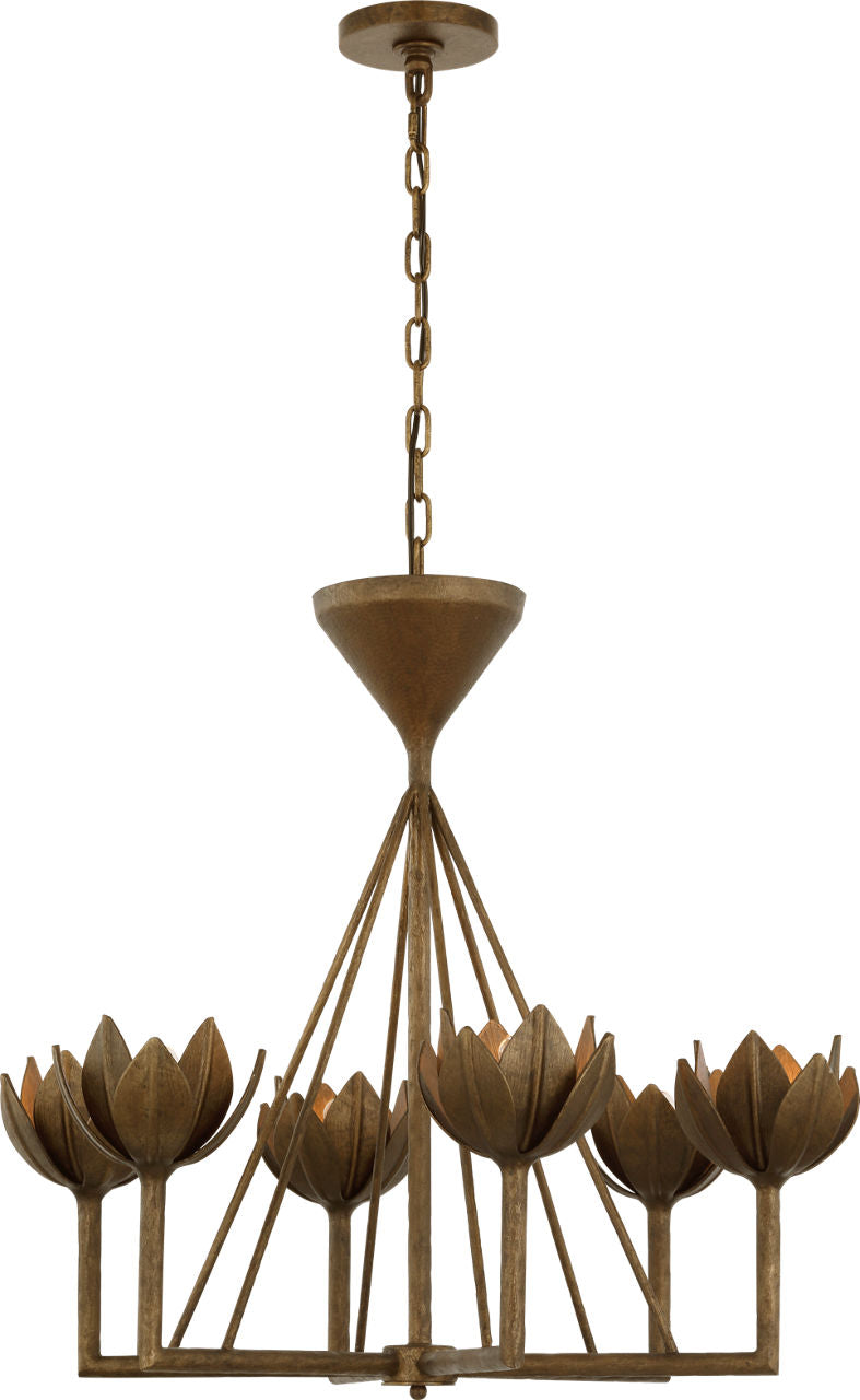 Alberto Small Low Ceiling Chandelier | Antique Bronze Leaf