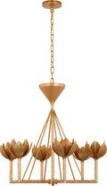 Alberto Small Low Ceiling Chandelier | Antique Gold Leaf