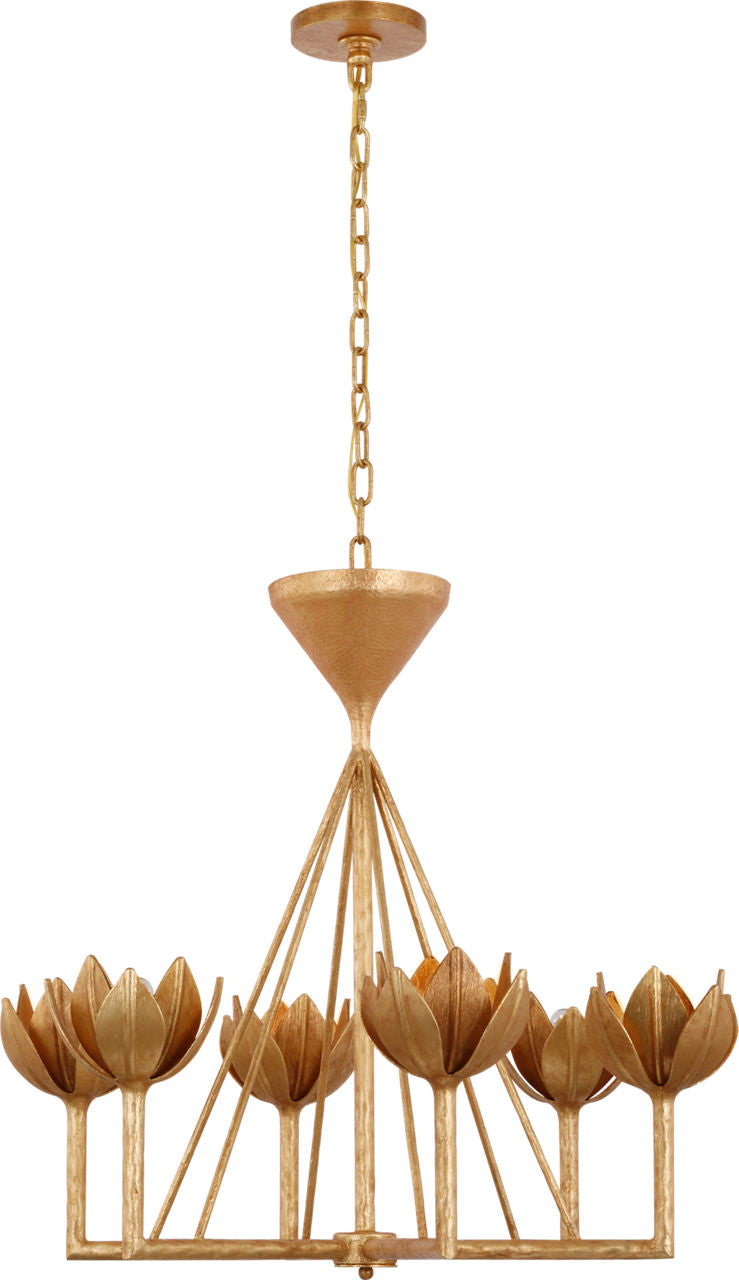 Alberto Small Low Ceiling Chandelier | Antique Gold Leaf