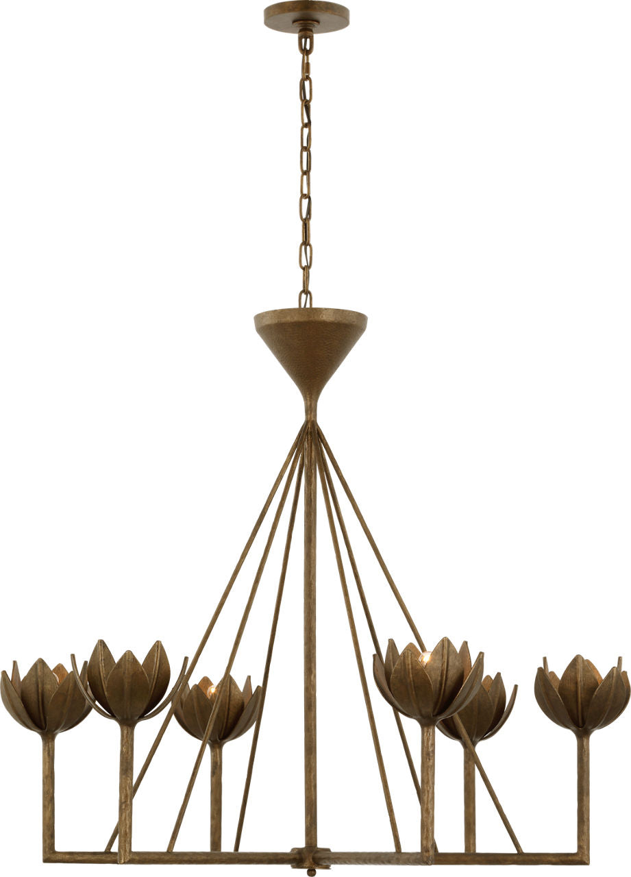 Alberto Large Low Ceiling Chandelier | Antique Bronze Leaf