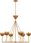 Alberto Large Low Ceiling Chandelier | Antique Gold Leaf