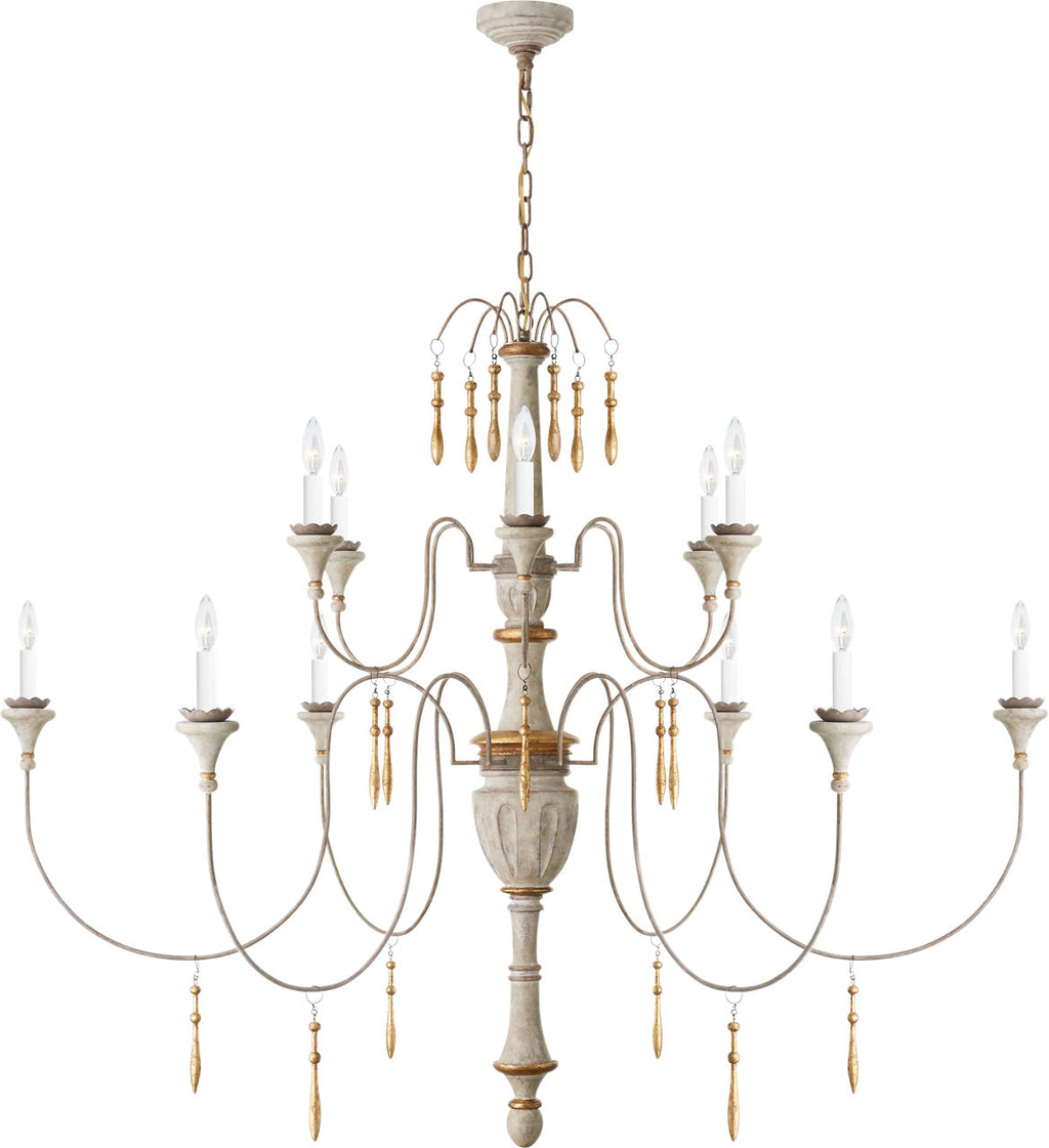 Fortuna Large Chandelier | Vintage White and Gild