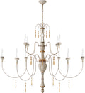 Fortuna Large Chandelier | Vintage White and Gild