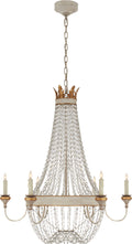 Entellina Chandelier | Vintage White and Gild | Crystal