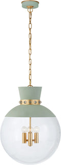 Lucia Large Pendant | Celadon and Gild | Clear Glass