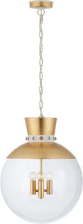 Lucia Large Pendant | Gild and White | Clear Glass