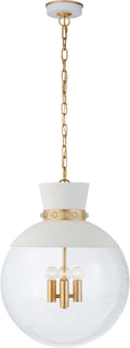 Lucia Large Pendant | Matte White and Gild | Clear Glass