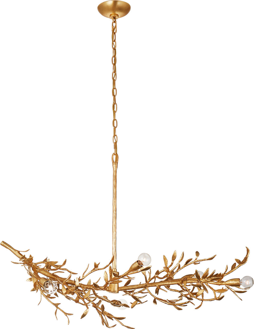 Mandeville Linear Chandelier | Antique Gold Leaf