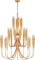 Acadia Large Chandelier | Antique Gold Leaf