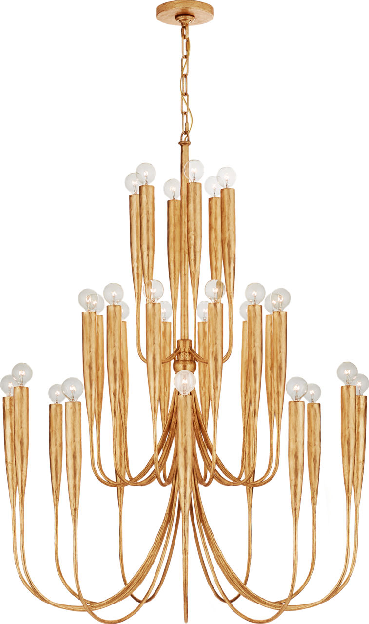 Acadia Large Chandelier | Antique Gold Leaf