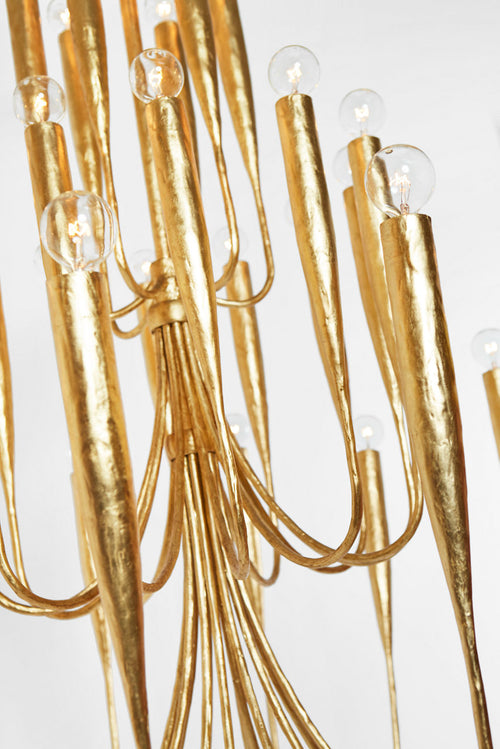 Acadia Large Chandelier | Antique Gold Leaf