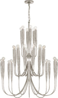 Acadia Large Chandelier | Burnished Silver Leaf