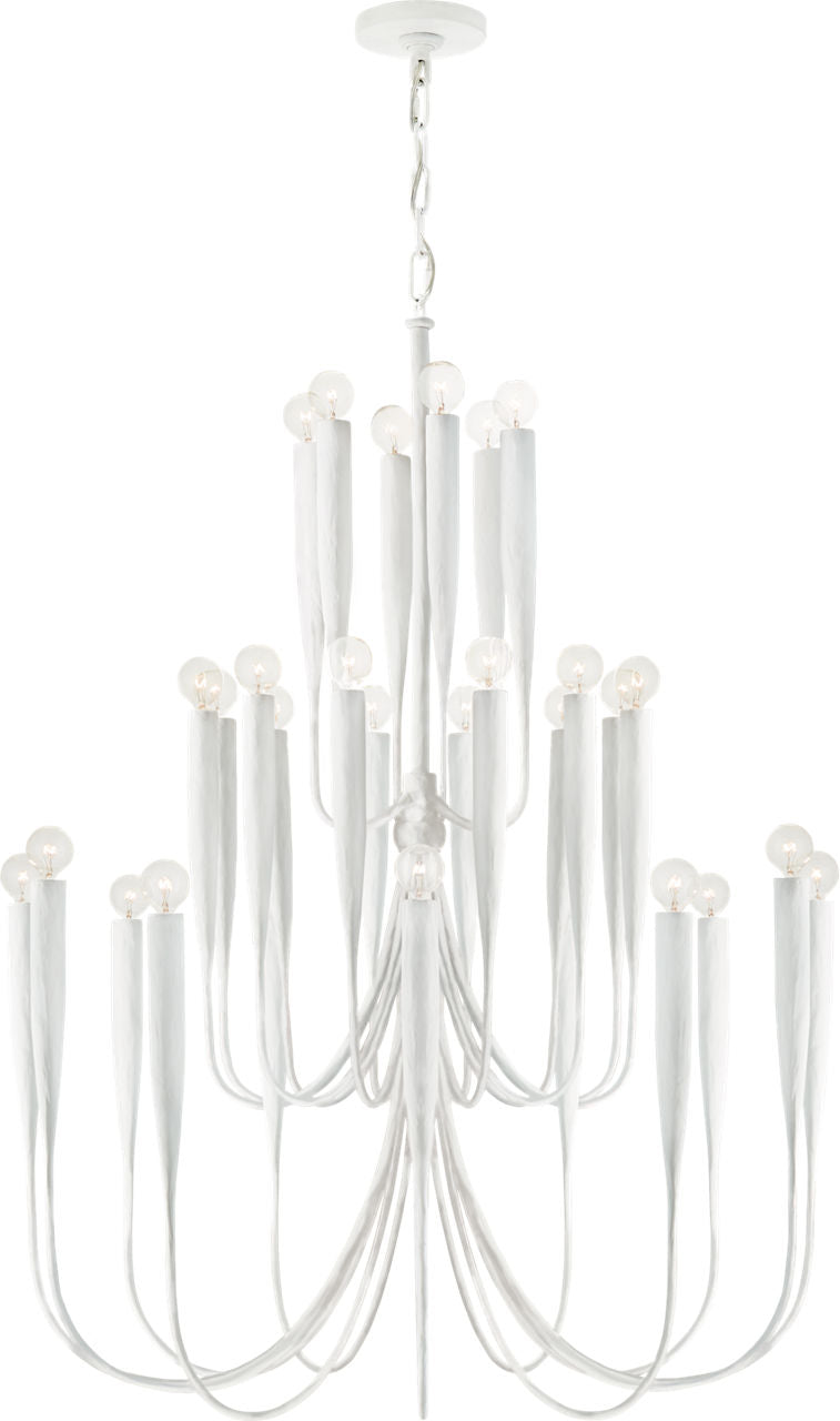 Acadia Large Chandelier | Plaster White