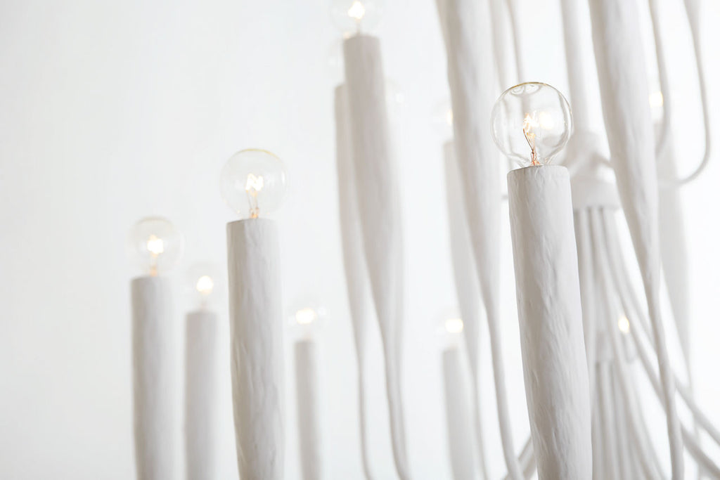 Acadia Large Chandelier | Plaster White