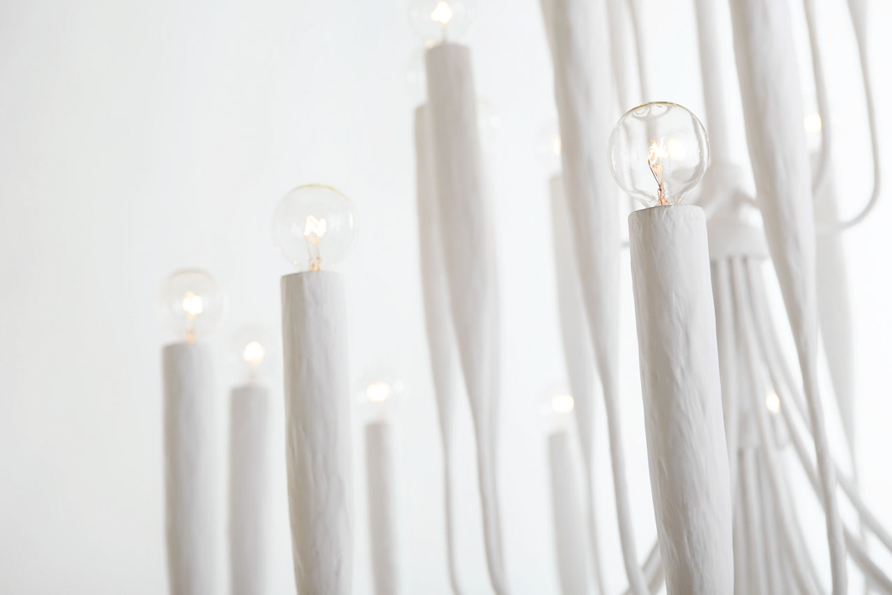 Acadia Large Chandelier | Plaster White