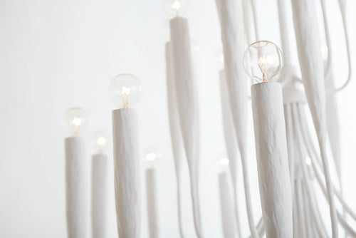 Acadia Large Chandelier | Plaster White