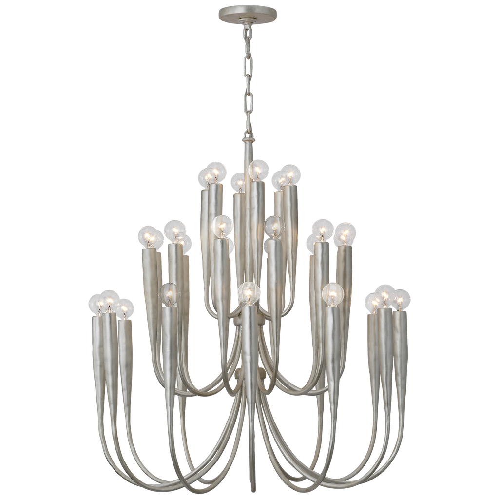 Acadia 30" Medium Chandelier | Burnished Silver Leaf