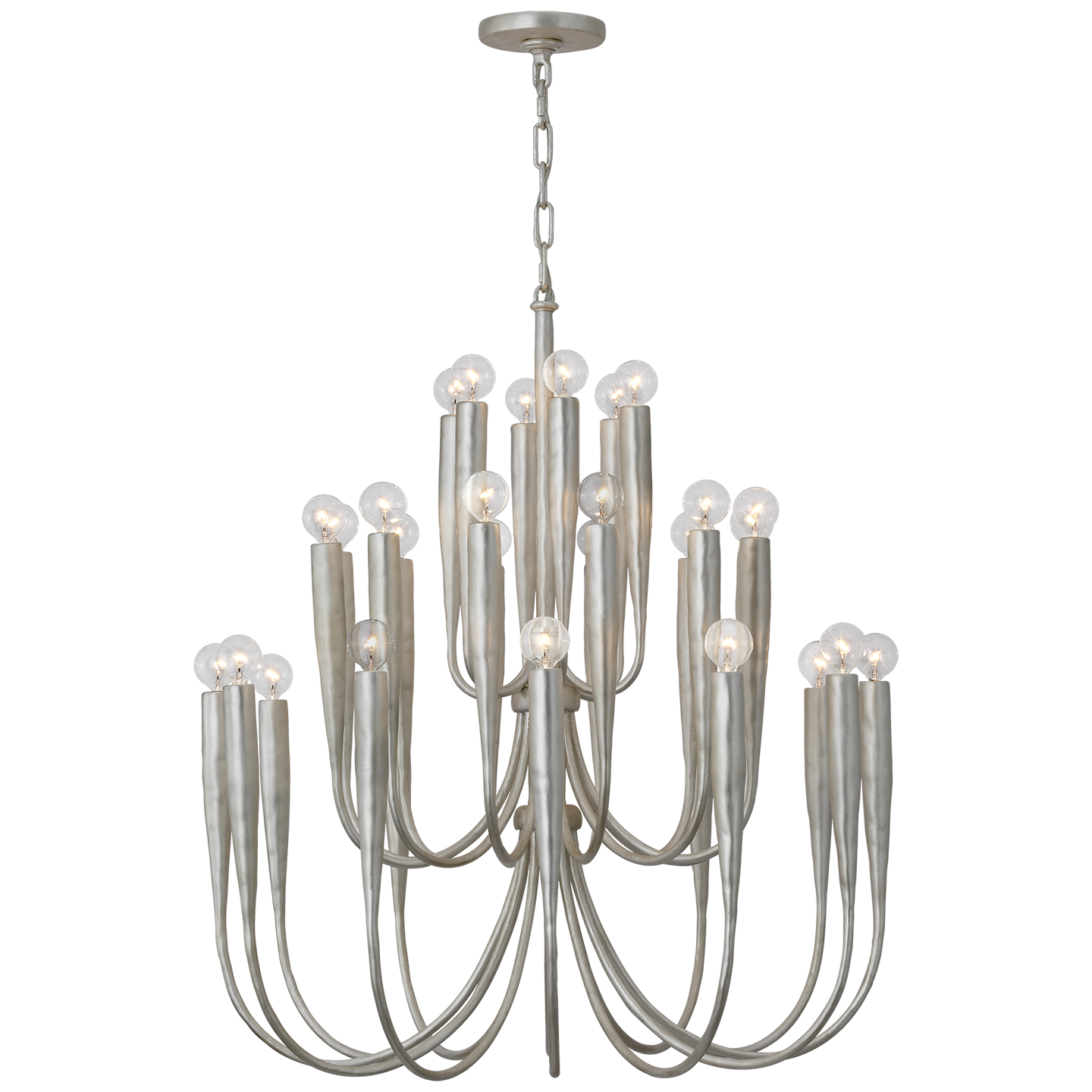 Acadia 30" Medium Chandelier | Burnished Silver Leaf