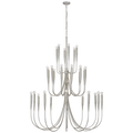 Acadia 52" Grande Chandelier | Burnished Silver Leaf
