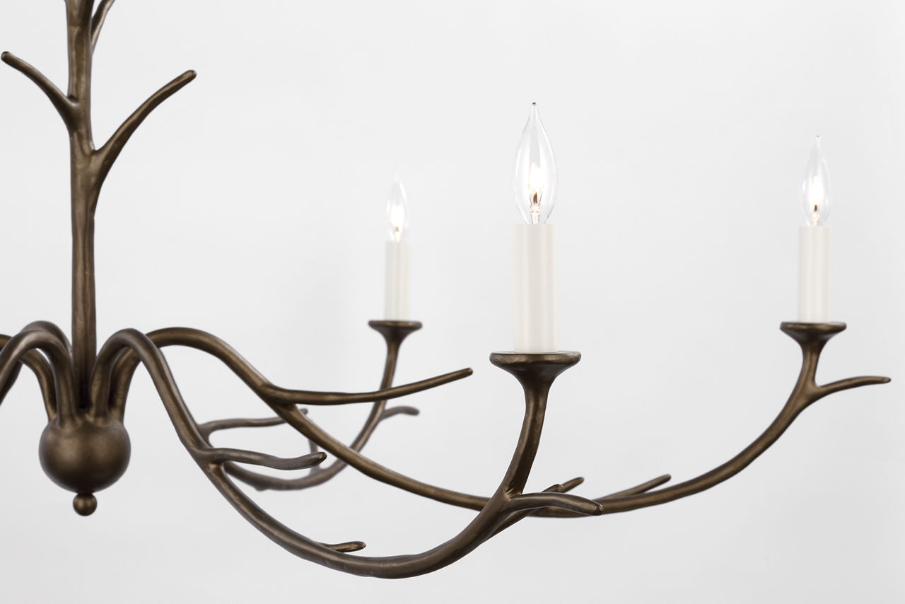 Iberia Large Chandelier | Antique Bronze Leaf