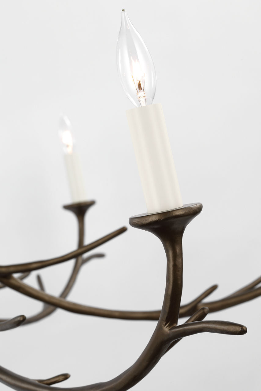Iberia Large Chandelier | Antique Bronze Leaf