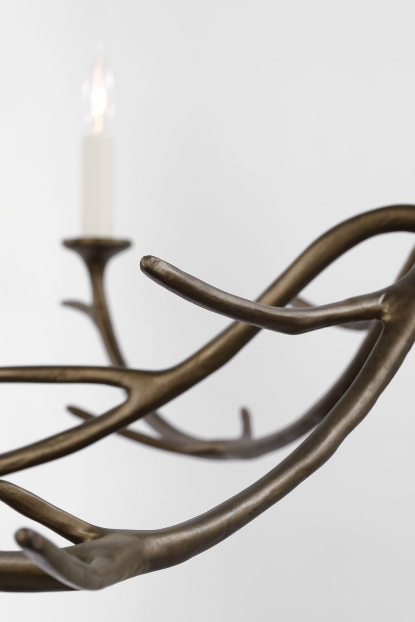 Iberia Large Chandelier | Antique Bronze Leaf