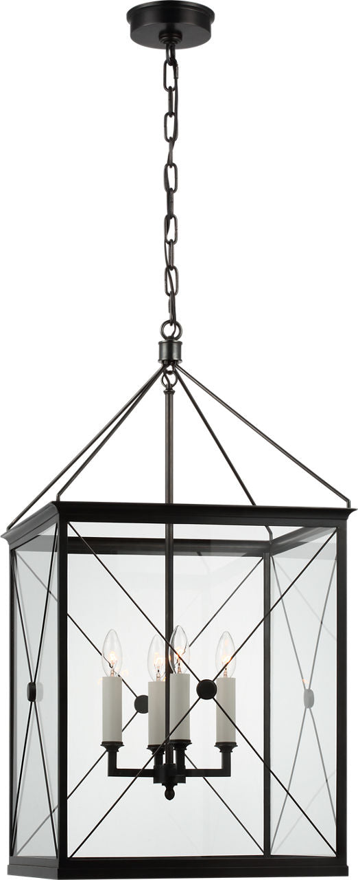 Rossi Medium Lantern | Bronze | Clear Glass