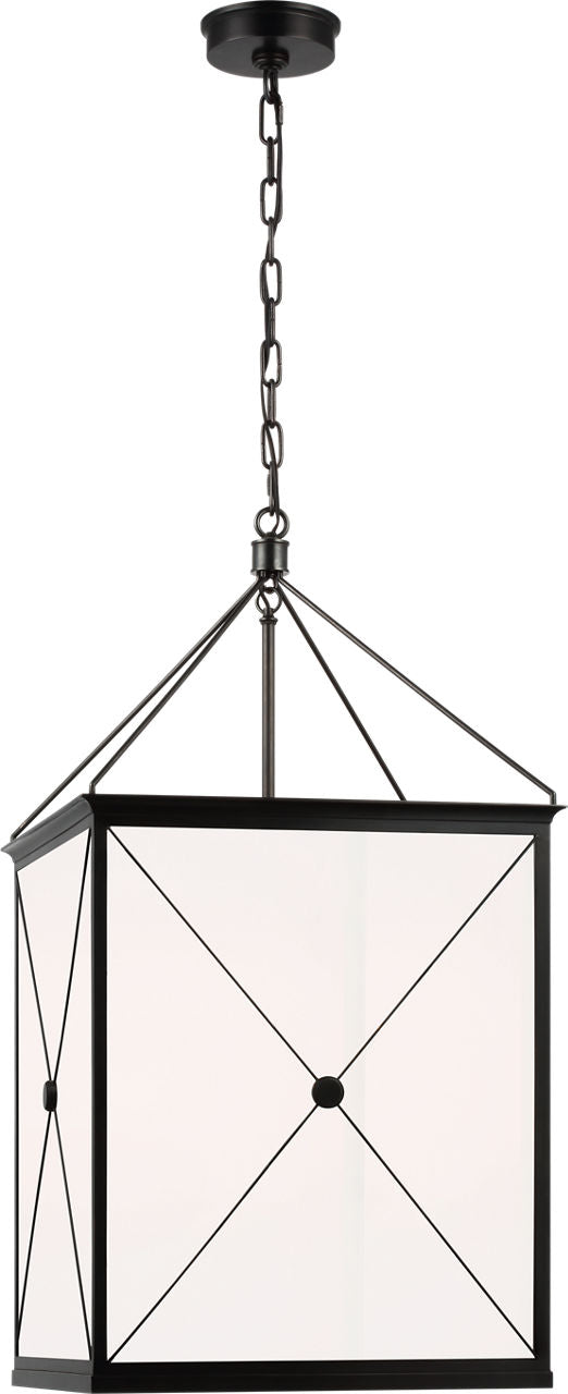 Rossi Medium Lantern | Bronze | White Glass