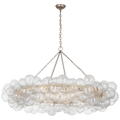 Talia 63" Ring Chandelier | Burnished Silver Leaf and Clear Swirled Glass