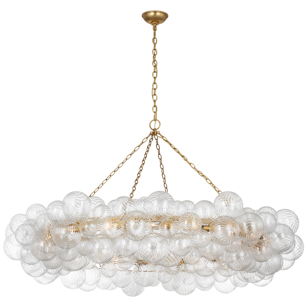 Talia 63" Ring Chandelier | Gild and Clear Swirled Glass