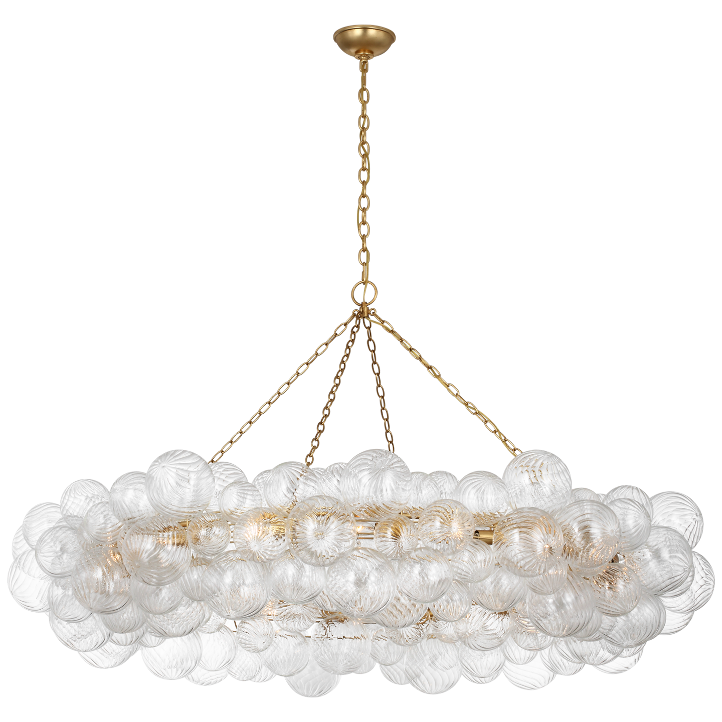 Talia 63" Ring Chandelier | Gild and Clear Swirled Glass