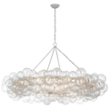 Talia 63" Ring Chandelier | Plaster White and Clear Swirled Glass