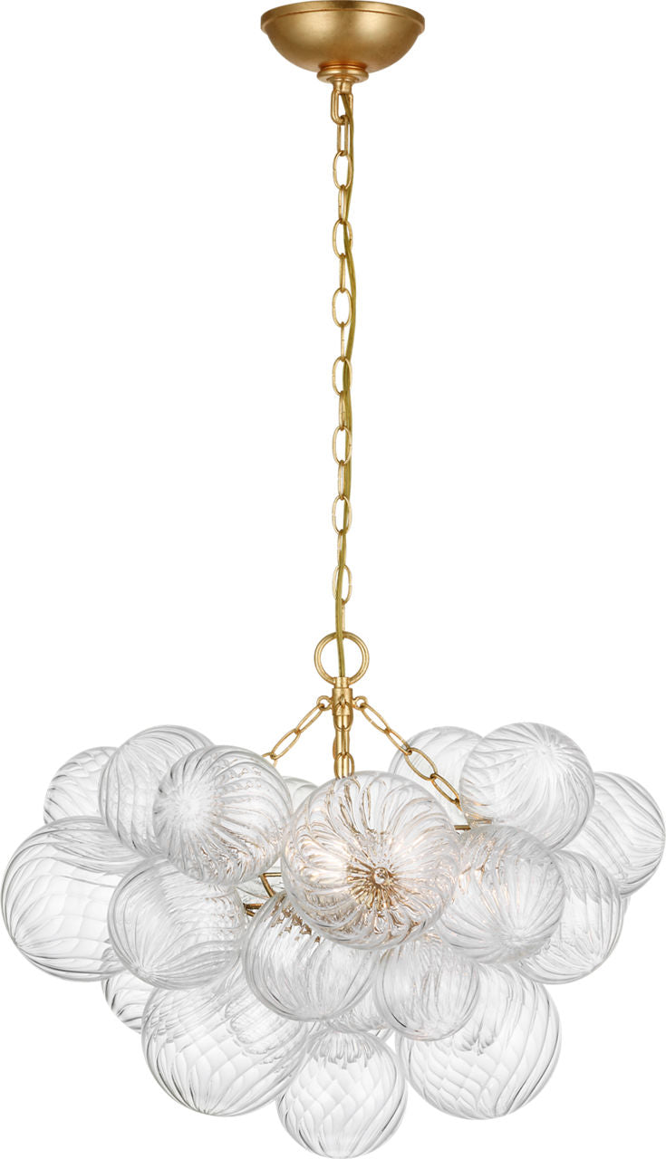 Talia Small Chandelier | Gild and Clear Swirled Glass
