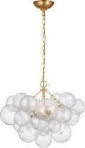 Talia Small Chandelier | Gild and Clear Swirled Glass