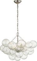 Talia Medium Chandelier | Burnished Silver Leaf and Clear Swirled Glass