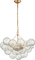 Talia Medium Chandelier | Gild and Clear Swirled Glass